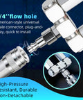 Close-up of All In One 2 Way Air Hose Splitter Kit With One Quarter Inch NPT Male Quick Connect Adapters and swivel fittings.