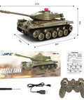Remote Control Tank For Kids With Lights And Realistic Battle Sounds, Programmable M41A3 Army Tank and accessories displayed