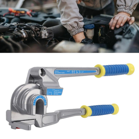 Aramox 3 In 1 Manual Pipe Tube Bender Tool For Copper Aluminum Tubing Bends Up To 180 Degrees, ergonomic grips, and clear size markings.