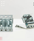 Adjustable Top Bracket For Garage Door Track 2 Pack Galvanized Steel Replacement Brackets With Zinc Plated Finish close-up view