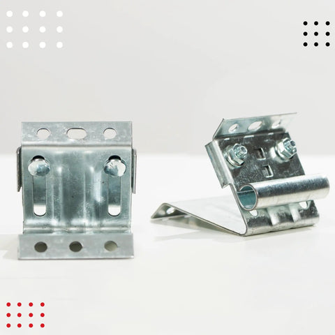 Adjustable Top Bracket For Garage Door Track 2 Pack Galvanized Steel Replacement Brackets With Zinc Plated Finish close-up view