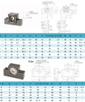 Technical diagram of EK/EF end supports for Top Notch High Precision Ball Screw SFU1605 RM1605 1300mm Length 16mm Diameter