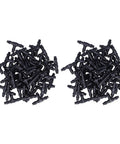 Drip Irrigation Tee Connectors Kit For 4/7 Inch Hose, 100 Pack Garden Fittings in black, arranged in two piles.