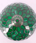 Top view of Tiffany Style Green Wisteria Stained Glass Lampshade Replacement 12x6 Inch Cap Included Upgrade Your Table Lamp Pendant Light