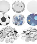 58mm Button Badge Making Kit For DIY Projects, 300 pcs supplies with metal covers, pin backs, clear films, image of decorative badges