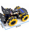 Adeept 4WD Mecanum robot car kit with LCD1602 display; yellow wheels on black chassis