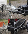 Two Pack Trailer Coupler Pins 1/4 X 4 Inch And 5/16 X 4 Inch With Anti Loss Cable installed on trailer hitches