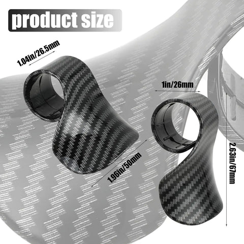 Cruise Throttle Assist Handlebar Grips for Motorcycles and Scooters showing size dimensions and ergonomic wave design