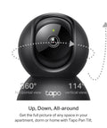 Close-up of 2K Indoor Pan Tilt Security Cam For Baby And Pet Monitor With Motion Alerts Two Way Talk Built In Siren Night Vision