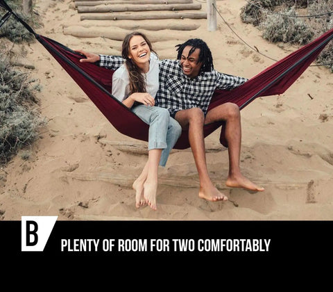 Two Person Camping Hammock, Super Easy Setup And Take Down, 10 Ft Long By 6 Ft Wide Outdoor Hangout Lounger, Durable And Comfy For Camping
