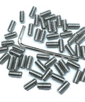50 Piece Set Screws Kit 1/4-20 X 1/2 Inch Hex Socket Grub Screws With 1/8 Inch Allen Wrench, 304 Stainless Steel Allen Head