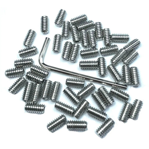 50 Piece Set Screws Kit 1/4-20 X 1/2 Inch Hex Socket Grub Screws With 1/8 Inch Allen Wrench, 304 Stainless Steel Allen Head
