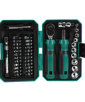 Knockout Metric Ratchet Wrench Set Featuring 10 Sockets Spanning 4 To 13 Millimeters with driver bits and sturdy extensions