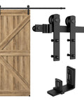 Heavy Duty Sliding Barn Door Hardware Kit With 72 Inch Rail System, Adjustable U Shape Floor Guide, Wall Mount Rail, Splicing Track, For Interior Doors Up To 260 Lbs, Built Tough Aluminum, Rust And Water Resistant