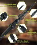 M2 Tapered Drill with adjustable depth, featuring 4-flute countersink for smooth drilling, suitable for the Heavy Duty Countersink Drill Bit Set For Woodworking Packs Adjustable Depth Tapered Bits Four Sharp Wood Plug Cutters One Quarter Inch Hex Shank To Serve Up Flawless Holes With Zero Sweat Or Headaches Anytime.