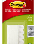 Damage Free Picture Hanging Strips package showing 4 pairs for 8x10 frames, holds up to 4 pounds, works on smooth surfaces, no nails.