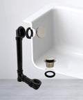 12 Inch And 4 Inch Bath Waste And Overflow Assembly With Tip-Toe Drain Plug And Illusionary Faceplate, Sch 40 ABS Pipe