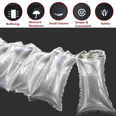 330 Pack Inflatable Air Pillows For Shipping Mailing Moving Top Shelf Padding With Hand Pump displayed in a row, showcasing their cushioning design.