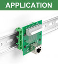 10 Pack DIN Rail Mount PCB Holder Clips For 35mm And 15mm C45 Rails Compact 43x10x18mm Brackets installed with PCB on rail