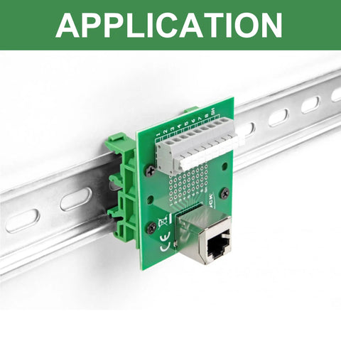 10 Pack DIN Rail Mount PCB Holder Clips For 35mm And 15mm C45 Rails Compact 43x10x18mm Brackets installed with PCB on rail