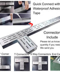 Heavy Duty Trench Drain Kit Up To 1 Ton Load Capacity For Driveways Courtyards Lawns And Patios With Durable Stainless Steel Grate