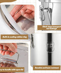 Stack It High With Heavy Duty 304 Stainless Steel Airtight Canisters 3 Pack Featuring Slam Lock Clamps with rubber sealing ring and handle.