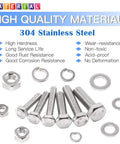 510 Piece Flat Hex Stainless Steel Screw Bolts Nuts Locking Washers And Flat Gasket Washer Assortment Kit With Philips Drive