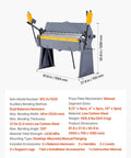 48 Inch Heavy Duty Box And Pan Brake For Metalworking, 12 Gauge Mild Steel Capacity, 0 To 135 Degree Adjustable Bending, front view