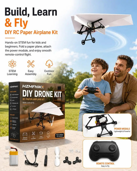 DIY Drone Kit With Gyro Stabilizer And Dual Propellers For Electric Remote Control Plane Lightweight Foldable Flying Kit