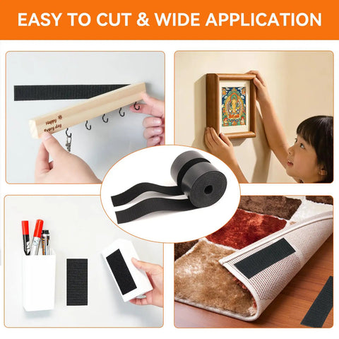 Heavy Duty Hook And Loop Tape 6.5 Ft Long By 1.5 In Wide Self Adhesive Double Sided Strips Strong Sticky Back Fastener in use