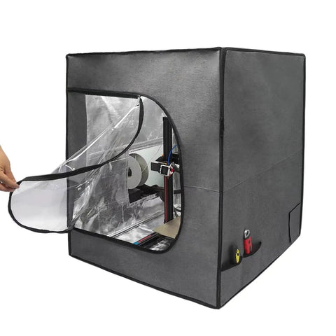 Beefed Up Heavy Duty Large 3D Printer Enclosure Shield 29.5W By 29.5L By 35.4H Inches with open front showing interior