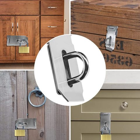 2 Pieces Stainless Steel Gate Lock Hasp Set For Doors Cabinets Closets And More 3 Inch Silver Durable Rustproof Polished Surface