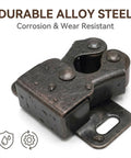 4 Pack Cabinet Latch Double Roller Catch Quiet Spring-Loaded Antique Copper Finish Heavy-Duty Rustic Hardware