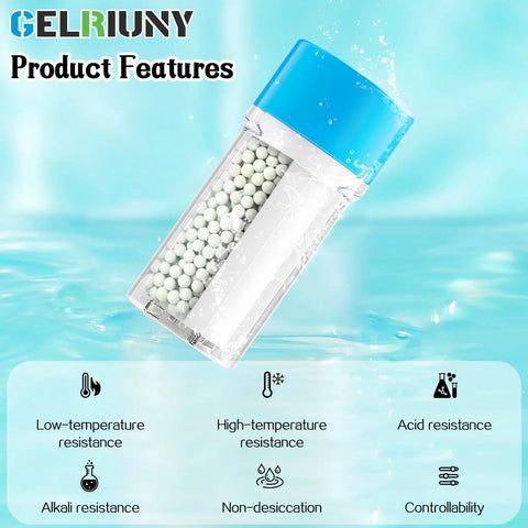 Condensate Neutralizer Refill Media Twin Pack 6.6 Lbs Two Bags With 7 to 8 mm Beads, Turns PH 8 to 10 and Reduces COD Through Adsorption, Great For Daily Use. transparent cartridge with white beads and blue cap