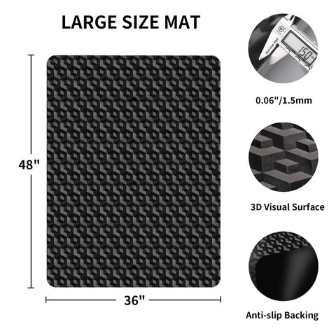48 By 36 Inch Office Chair Mat For Hardwood Floors With 3D Pattern PVC Heavy Duty Floor Protector, anti-slip backing
