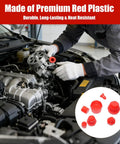 Mechanic using Your Go To AN3 To AN12 Caps And Plugs Kit For Auto Hoses And Fluid Lines, red plastic caps shown