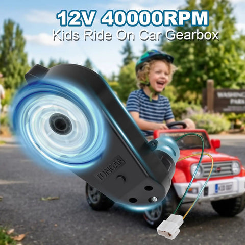 2 Pack 12V RS550 40000RPM High Speed Kids Ride On Car Motor Gearbox shown with child in toy car