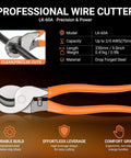 Beefy Battery Terminal End Kit professional wire cutter LK-60A with orange grip handles for precise copper lug cutting