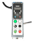Control panel for Heavy Duty 25.7 Inch Planetary Concrete Grinder with variable speed, power, and direction controls.