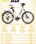 Adult Electric Bike With 1200W Peak Motor And 960Wh Dual Battery showing size dimensions and carbon fiber frame details.