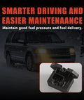 Fuel Pump Relay Module Replacement For Ford E Series F Series Flex Transit 150 250 350 350HD And Lincoln MKS MKX MKZ MKT 2009 2019 Compatible AA8Z9345A shown with a car in background
