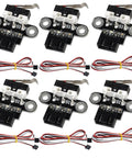 Pack of six horizontal mechanical limit switch modules for 3D printers with three pin connector and one meter cable.