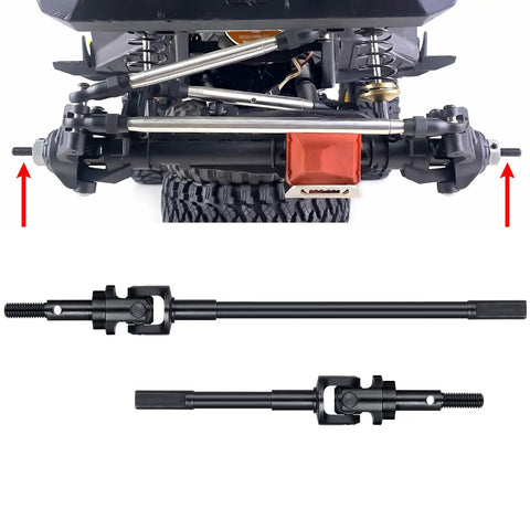 Beefed Up Heavy Duty Steel RC Front And Rear Axle Shafts CVD Drive Shaft Upgrade for One Six Scale Axial SCX6 AXI05000 Crawler