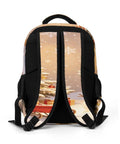 Back view of Christmas Snowman Sleigh Printed Backpack Dope Unisex Spacious And Durable Large Capacity Everyday Carry School Travel Bag