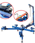 Car Frame Corrector And Straightener Puller, 10 Ton Hydraulic Frame Repair Tool in blue with adjustable tower and clamps
