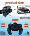 Amphibious Remote Control Car With Waterproof Design 8WD Monster Truck 2.4GHz Radio Dual Batteries package contents and size