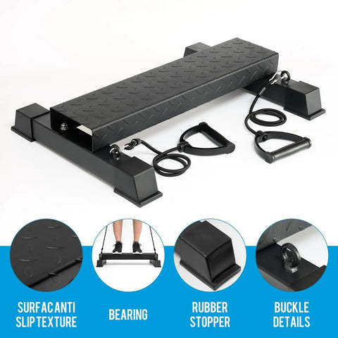 Premium Steel Calf Raise Block And Stretch Board For Savage Leg Days Adjustable Incline Platform with anti-slip surface.