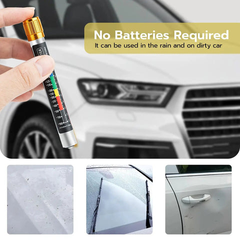 Paint Thickness Tester Meter Gauge For Cars, Magnetic Coating Tester No Batteries Needed in use on car panels