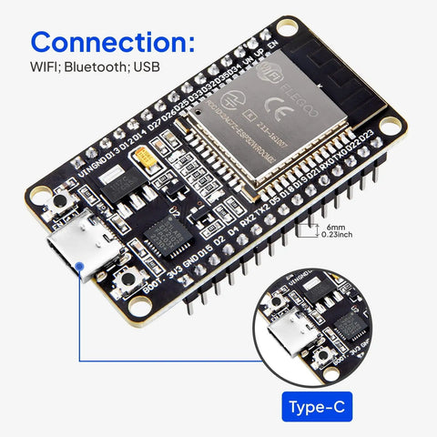 ESP32 Super Starter Kit With Tutorial And Development Board USB C Dual Core Microcontroller with CP2102 and Type-C port