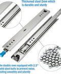 Full Extension Side Mount Drawer Slides For 52 To 60 Inch Drawers, Heavy Duty Rails, Quiet Smooth Glide, Solid Cold Rolled Steel